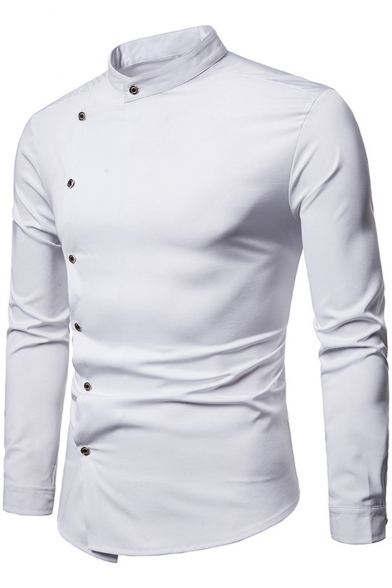 fitted white long sleeve shirt
