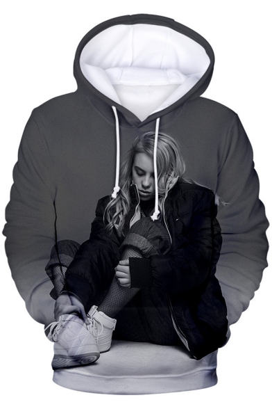 American Singer-Songwriter Cool Awesome 3D Crown Figure Printed Relaxed Fit Unisex Pullover Hoodie