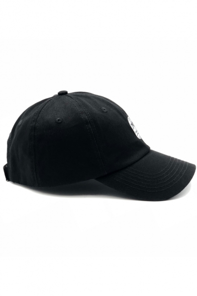 New Stylish Simple Embroidered Hip Hop Style Black Adjustable Baseball Cap