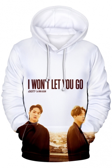 Boy Band New Album 3D Figure Pattern Long Sleeve Loose Fit Pullover Unisex Hoodie