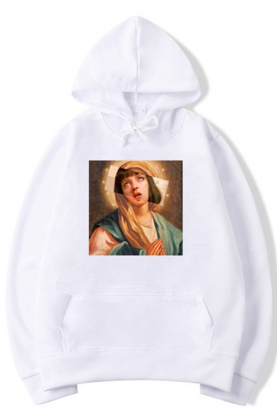 Pulp Fiction Popular Film Figure Pattern Unisex Relaxed Fit Hoodie