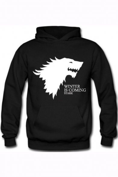 Game of Thrones Wolf Head WINTER IS COMING Fashion Casual Loose Pullover Hoodie