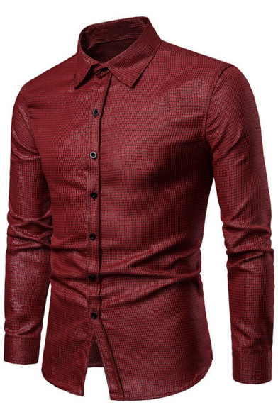 mens maroon button down shirt