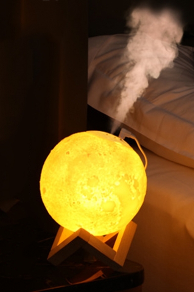 880ml Large Capacity Moon Lamp Humidifier USB Night Light Touch Dimming Humidifier with Wood Stand