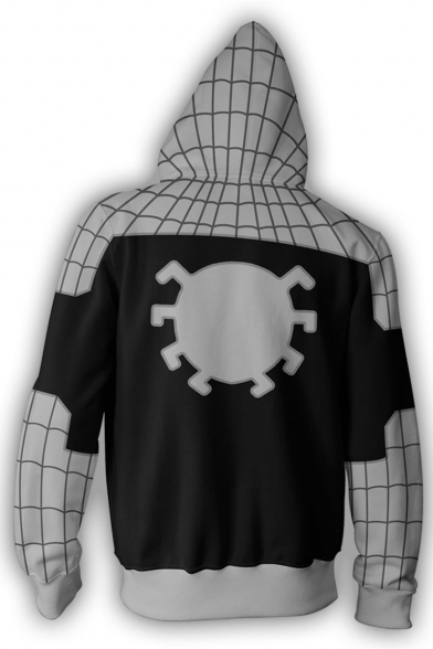 Cool Awesome 3D Printing Cosplay Costume Long Sleeve Full Zip Black Hoodie
