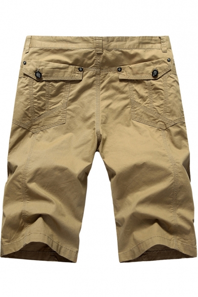 Men's Summer New Stylish Solid Color Cotton Casual Chino Shorts