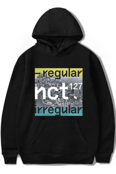 Boy Group New Fashion Letter Pattern Long Sleeve Unisex Relaxed Hoodie