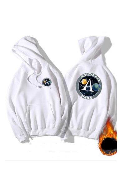 Cool Unique Circle Planet Letter A Printed Relaxed Fit Pullover Hoodie