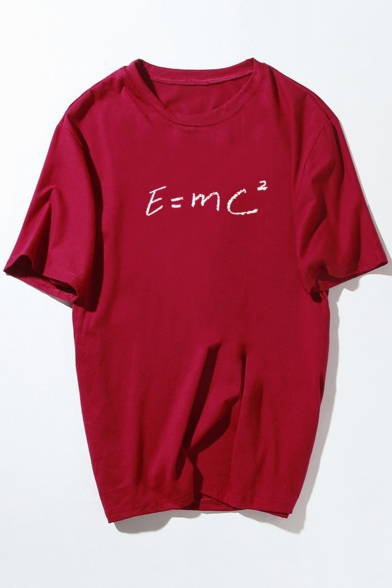 Einstein's Mass Energy Formula Print Short Sleeve Relaxed Fit Cotton Tee