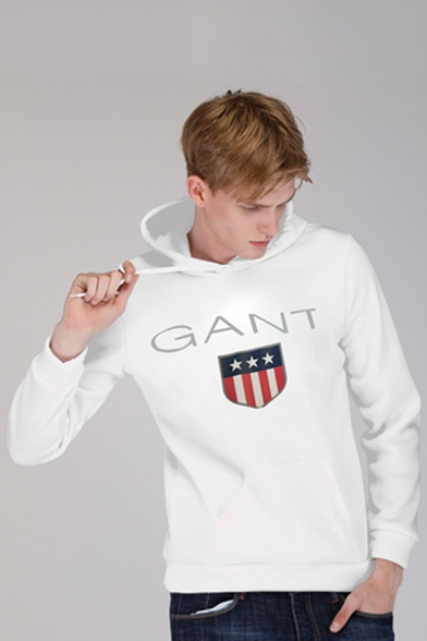 Fashion Flag Letter GANT Printed Unisex Loose Casual Hoodie