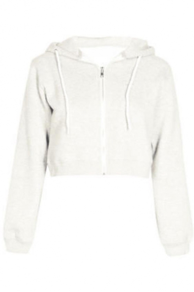 cropped white zip up