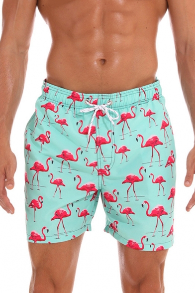 SINOVAL Sumer Flamingo Mens Summer Casual Swimming Shorts Beach Board Shorts Medium 