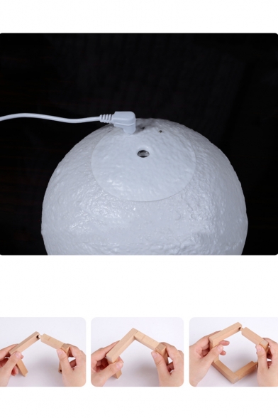 880ml Large Capacity Moon Lamp Humidifier USB Night Light Touch Dimming Humidifier with Wood Stand