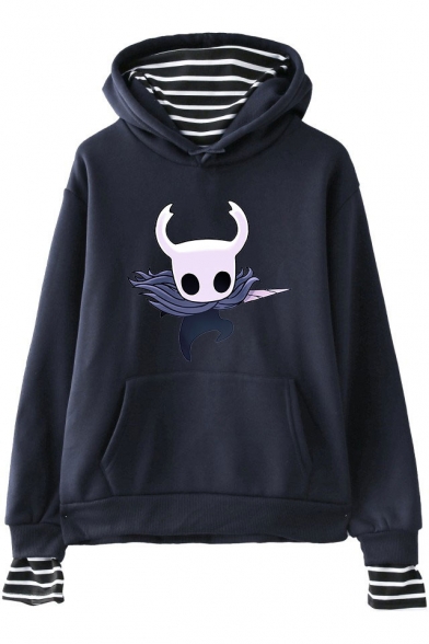 Hollow Knight Game Character Printed Stripe Printed Casual Loose Hoodie