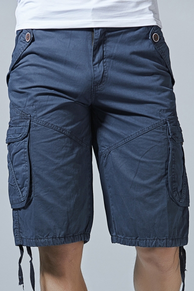 Men's New Stylish Fashion Ribbon Detail Cotton Casual Military Cargo Shorts