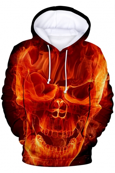 Cool 3D Skull Printed Long Sleeve Casual Sport Pullover Hoodie