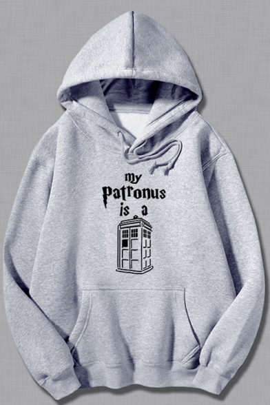 Doctor Who Cool Letter MY PATRONUS Graphic Printed Long Sleeve Pullover Hoodie