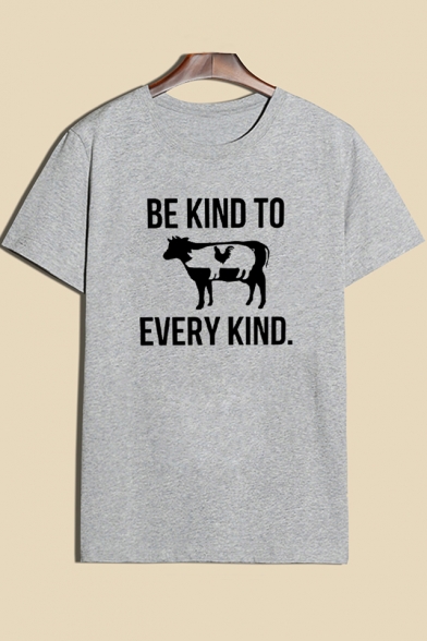 Funny Letter BE KIND TO EVERY KIND Summer Loose Relaxed Cotton T-Shirt