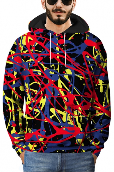Cool Unique 3D Graffiti Printed Long Sleeve Sport Casual Pullover Drawstring Hoodie