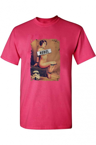 Funny Star Wars REBEL Nude Women Print Short Sleeve Basic T-Shirt