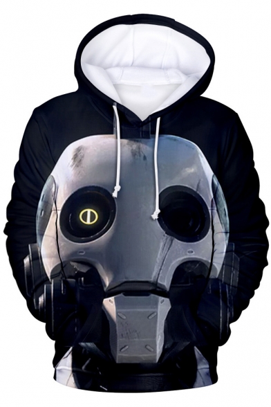 Love Death & Robots New Stylish 3D Printing Long Sleeve Loose Fit Drawstring Hoodie