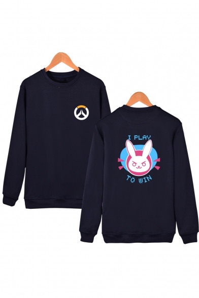 Overwatch Fashion Game Comic Character Print Round Neck Long Sleeve Loose Fit Pullover Sweatshirt