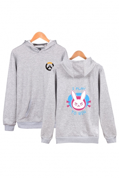 Overwatch Game Comic Character Print Unisex Long Sleeve Pullover Relaxed Hoodie