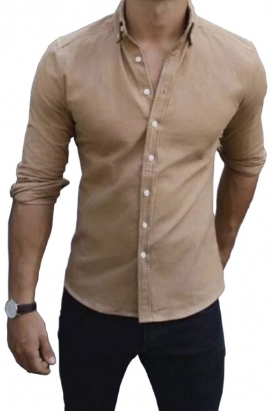 Long Sleeve Slim Fit Button-Down ...