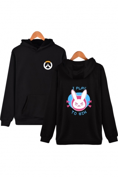 Overwatch Game Comic Character Print Unisex Long Sleeve Pullover Relaxed Hoodie