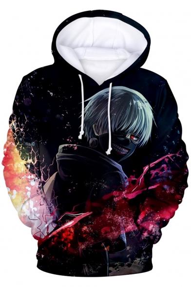 Cool Comic Character Printed Long Sleeve Relaxed Fit Hoodie