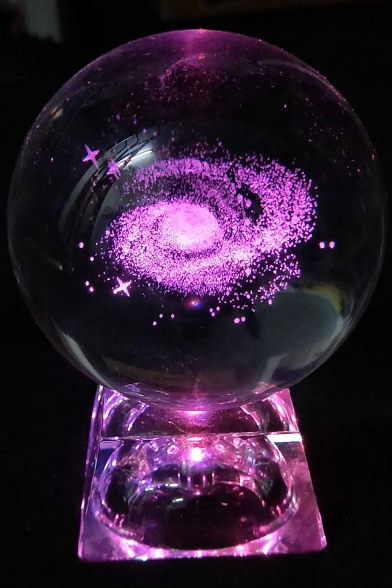Fashion Galaxy Inside Customized Luminous Base Crystal Ball for Birthday Gift 6cm