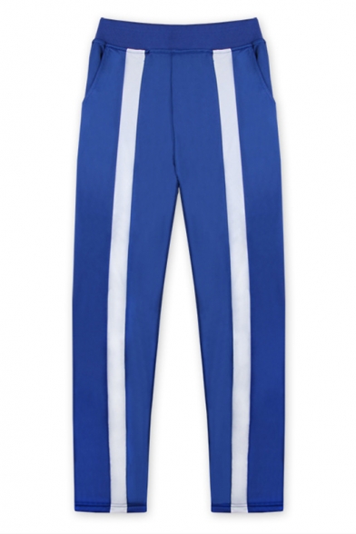 Cosplay Costume Printed Elastic Waist Loose Fit Blue Sport Pants