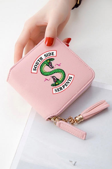 Snake Short Zipper Card Wallet Cool Girl Purse 11*10*2.5cm