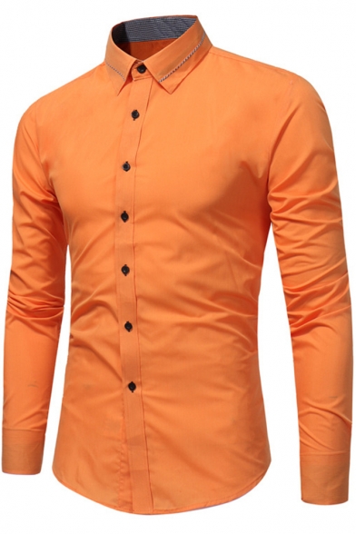 mens orange formal shirt