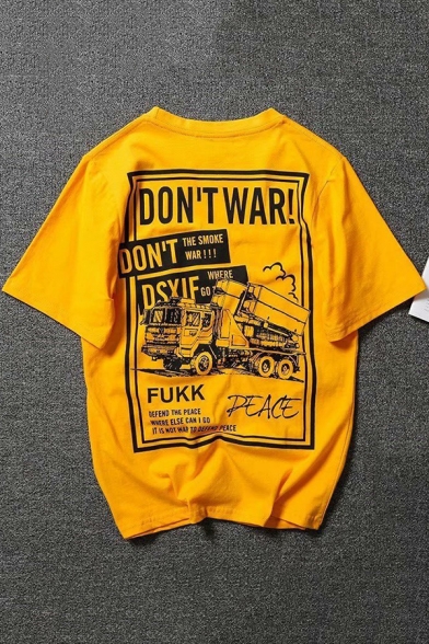 Cool Street Letter DON'T WAR Graphic Print Loose Fit T-Shirt
