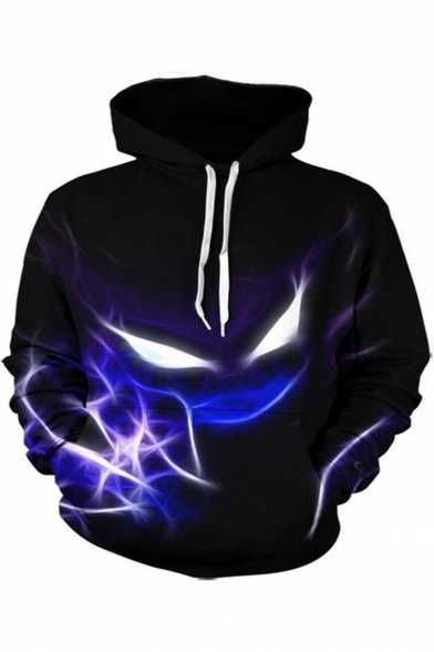 Cool Unique Abstract Colorful 3D Printed Unisex Sport Casual Black Hoodie