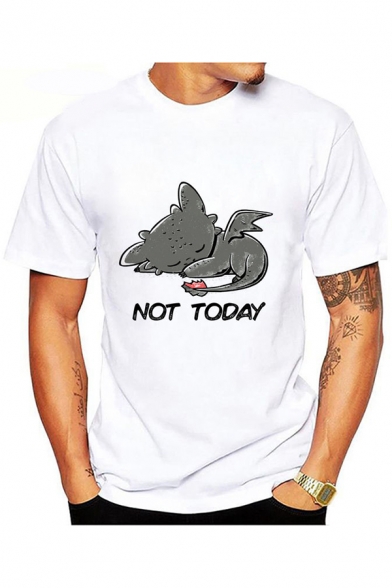How to Train Your Dragon New Stylish NOT TODAY Popular Letter White Basic T-Shirt