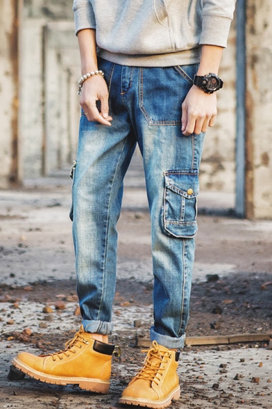 mens baggy cuffed jeans