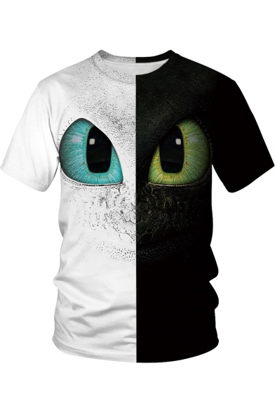 Cool 3D Eyes Pattern Summer Short Sleeve Loose Casual T-Shirt