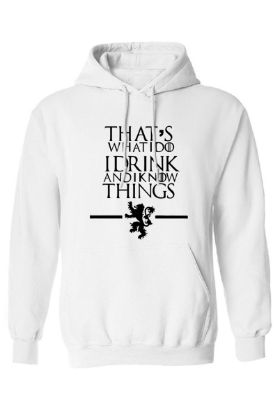 Game of Thrones Popular Letter THAT'S WHAT I DO Loose Sport Pullover Hoodie