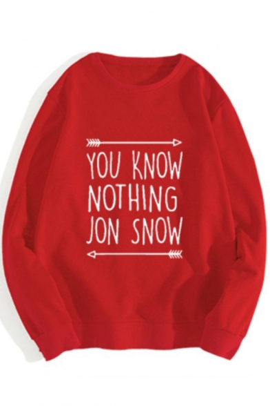 Game of Thrones You Know Nothing Jon Snow Long Sleeve Loose Fit Sweatshirt