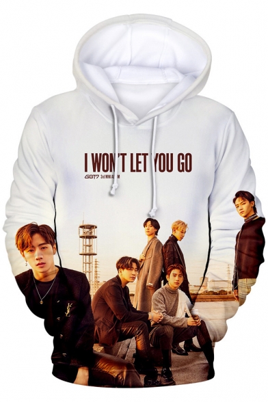 Boy Band New Album 3D Figure Pattern Long Sleeve Loose Fit Pullover Unisex Hoodie