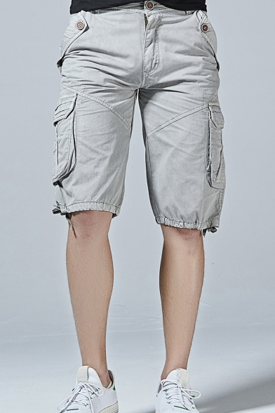 Men's New Stylish Fashion Ribbon Detail Cotton Casual Military Cargo Shorts