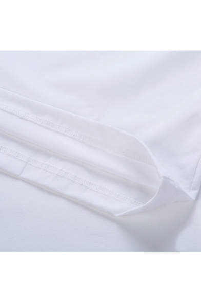 Ukiyo-e Carp Painting Print Relaxed Fit White Short Sleeve T-Shirt