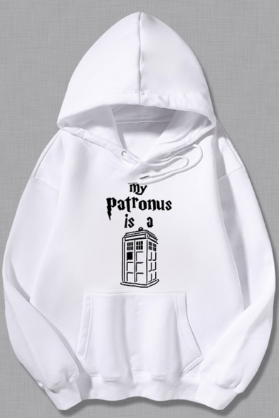 Doctor Who Cool Letter MY PATRONUS Graphic Printed Long Sleeve Pullover Hoodie