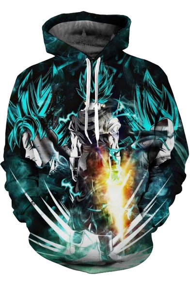 Cool 3D Comic Character Printed Long Sleeve Pullover Sport Casual Hoodie