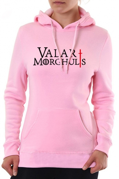 Game of Thrones Valar Morghulis Fashion Letter Print Basic Pullover Hoodie with Pocket