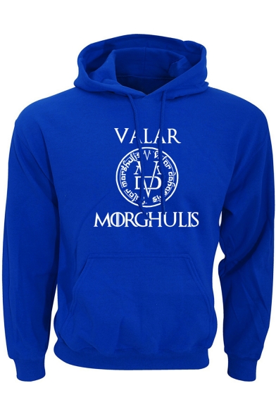 Game of Thrones Popular Letter VALAR MORGHULIS Graphic Print Long Sleeve Casual Loose Pullover Hoodie