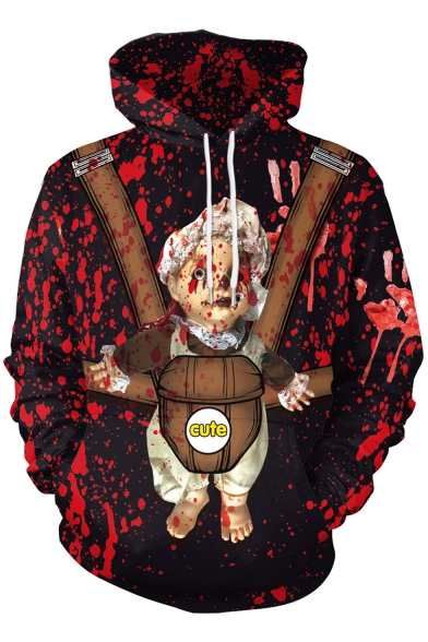Halloween Stylish Cool 3D Blood Baby Horror Hoodie