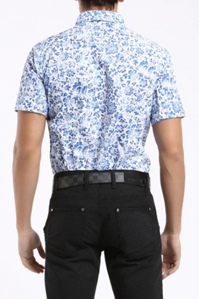 mens floral short sleeve dress shirts